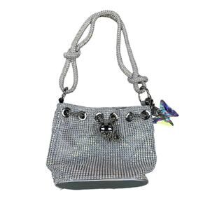 Aldo - Marvelabflyx Rhinestone Bucket Bag with Butterfly in Silver